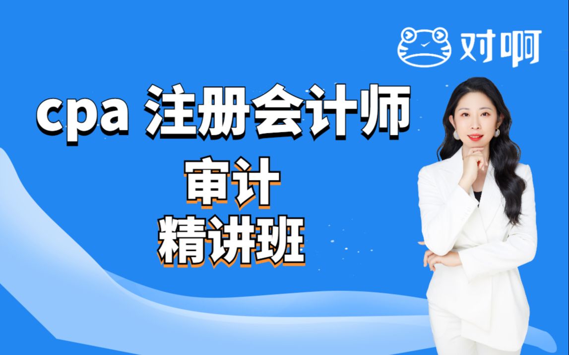 【2022年CPA注册会计审计新课程】2022小白审计基础课程考试/完整课程、 持续更新中~哔哩哔哩bilibili