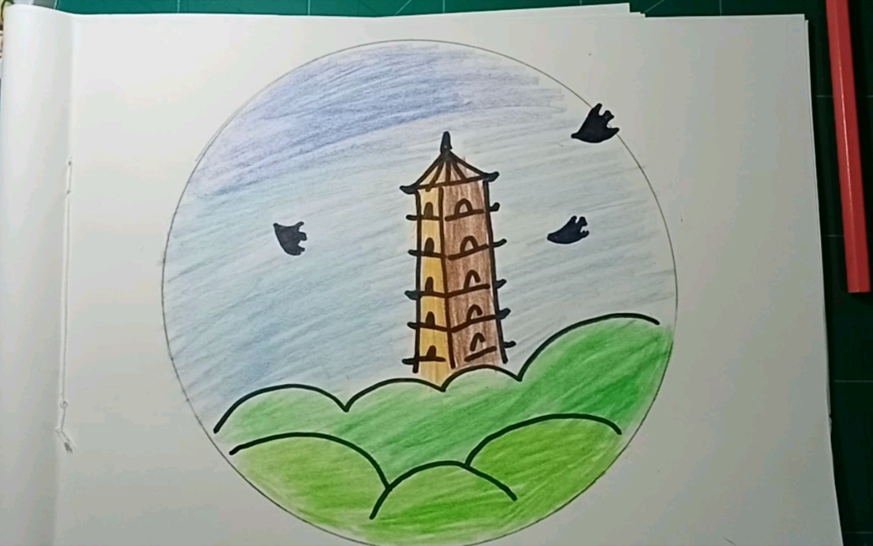 大雁塔的简笔画 儿童图片