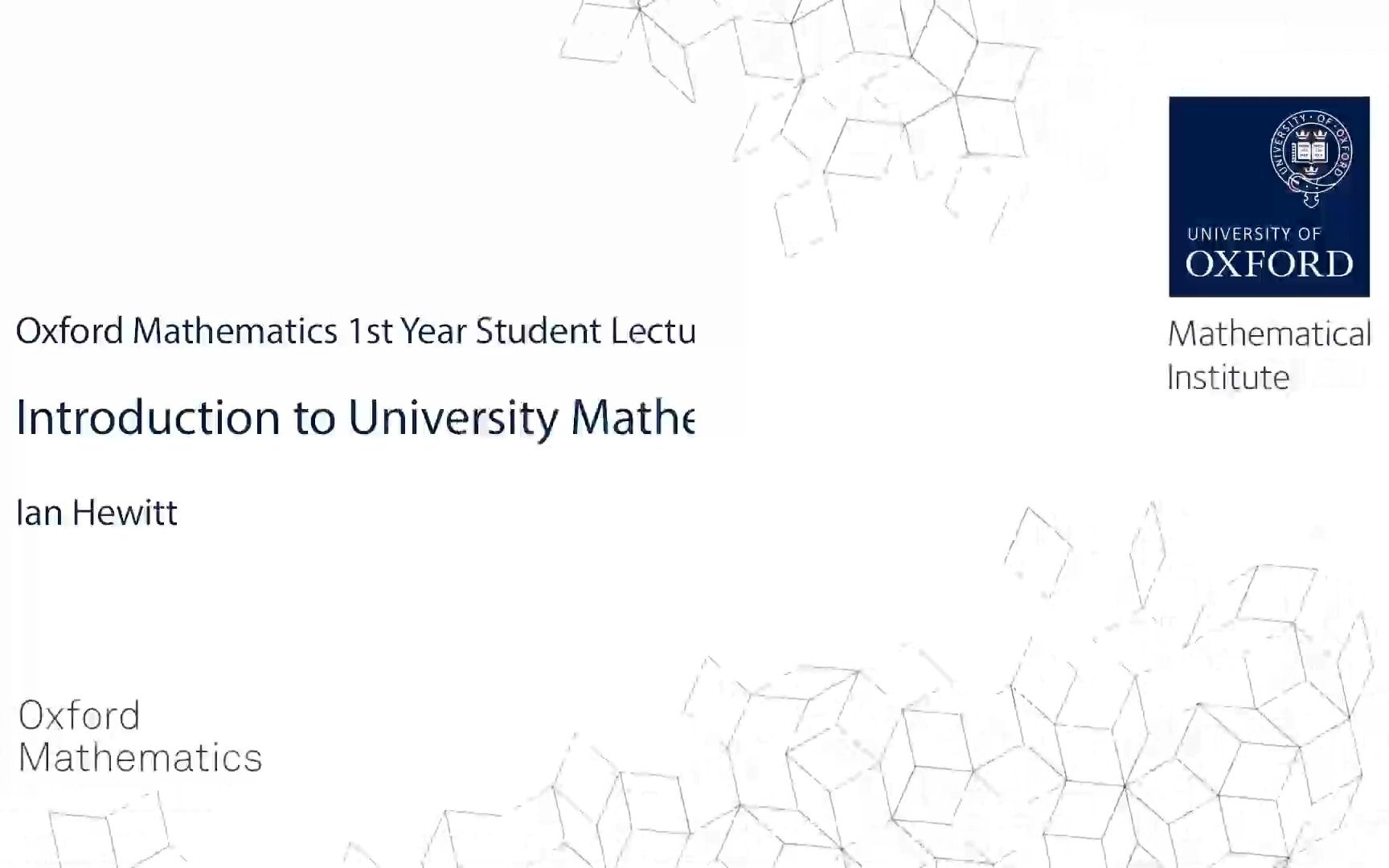 [图]大学数学导论-第八讲-牛津数学第一年学生讲座