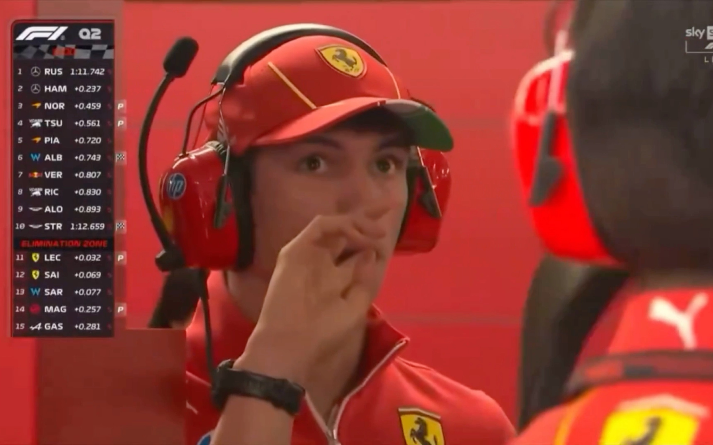 小熊看到法拉利双车在q2出局的反应 完全演我啊 我表情就这样0504