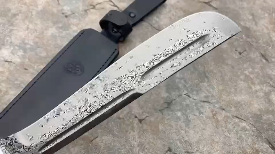 俄罗斯ar大马士革钢艾舍排障刀