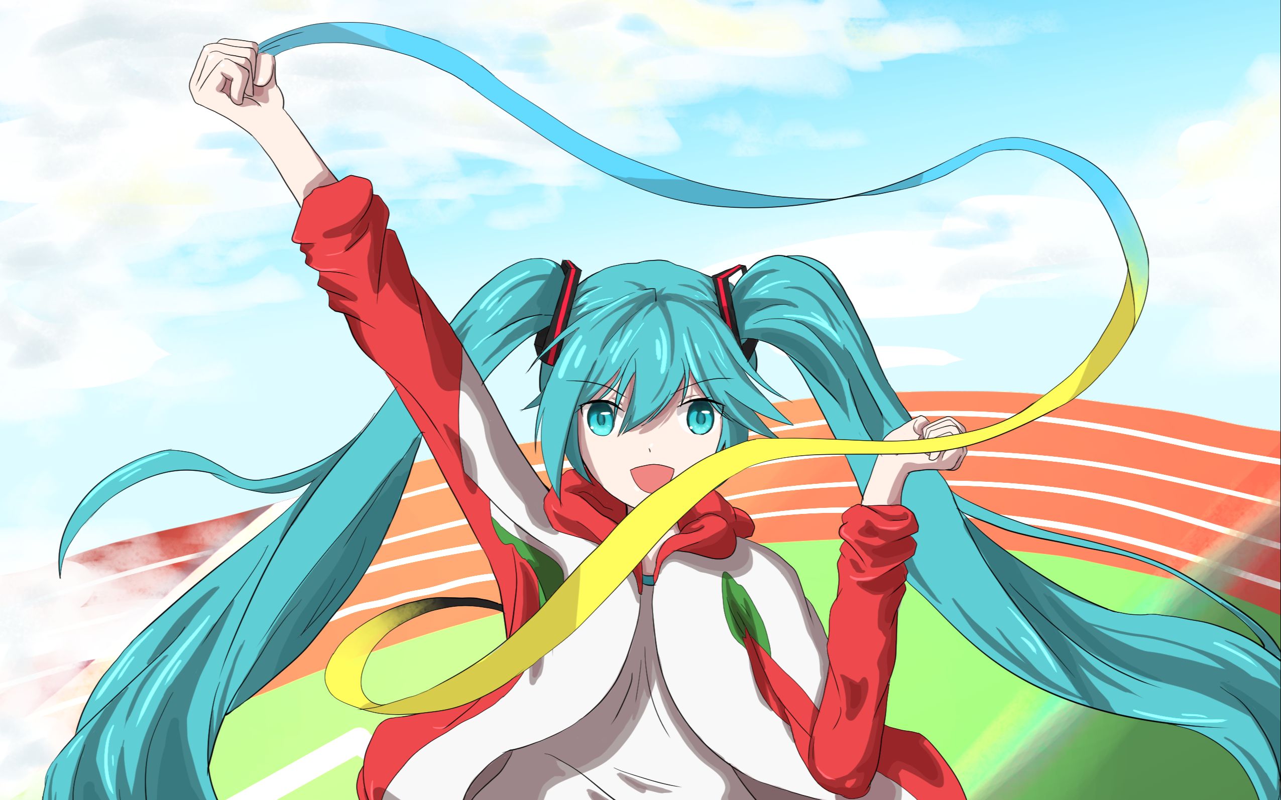 画一只穿校服的miku