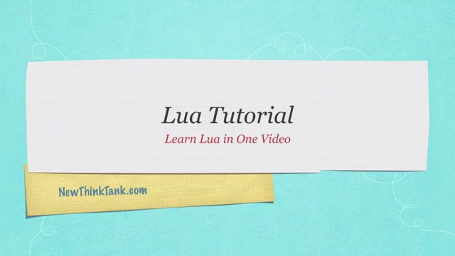 [油管搬运]Lua 编程教程Lua Tutorial哔哩哔哩bilibili