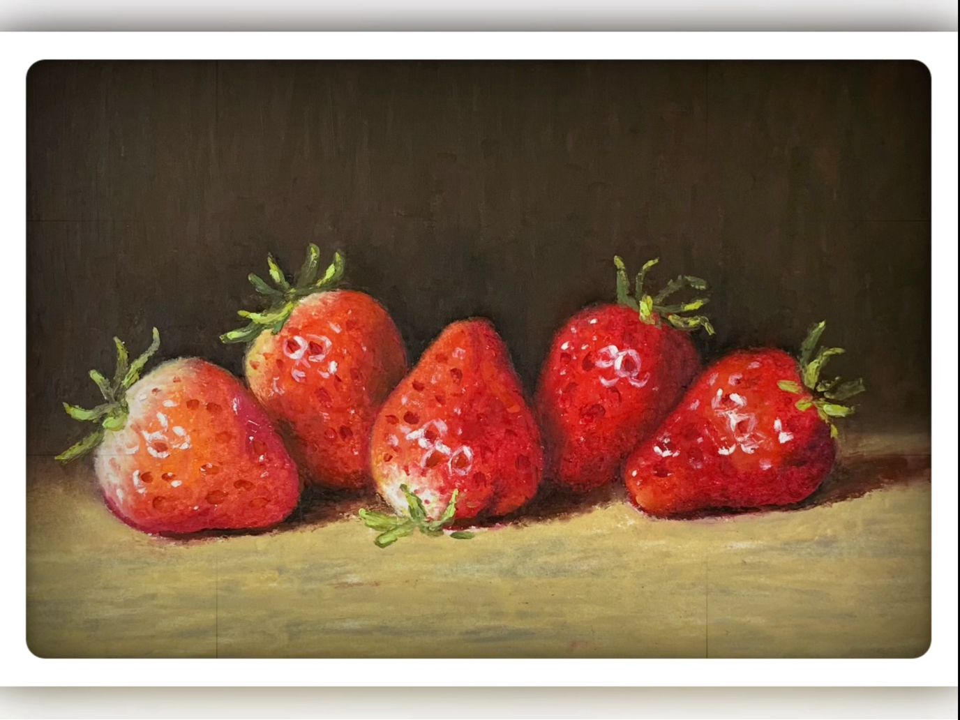 油画棒 草莓绘制过程