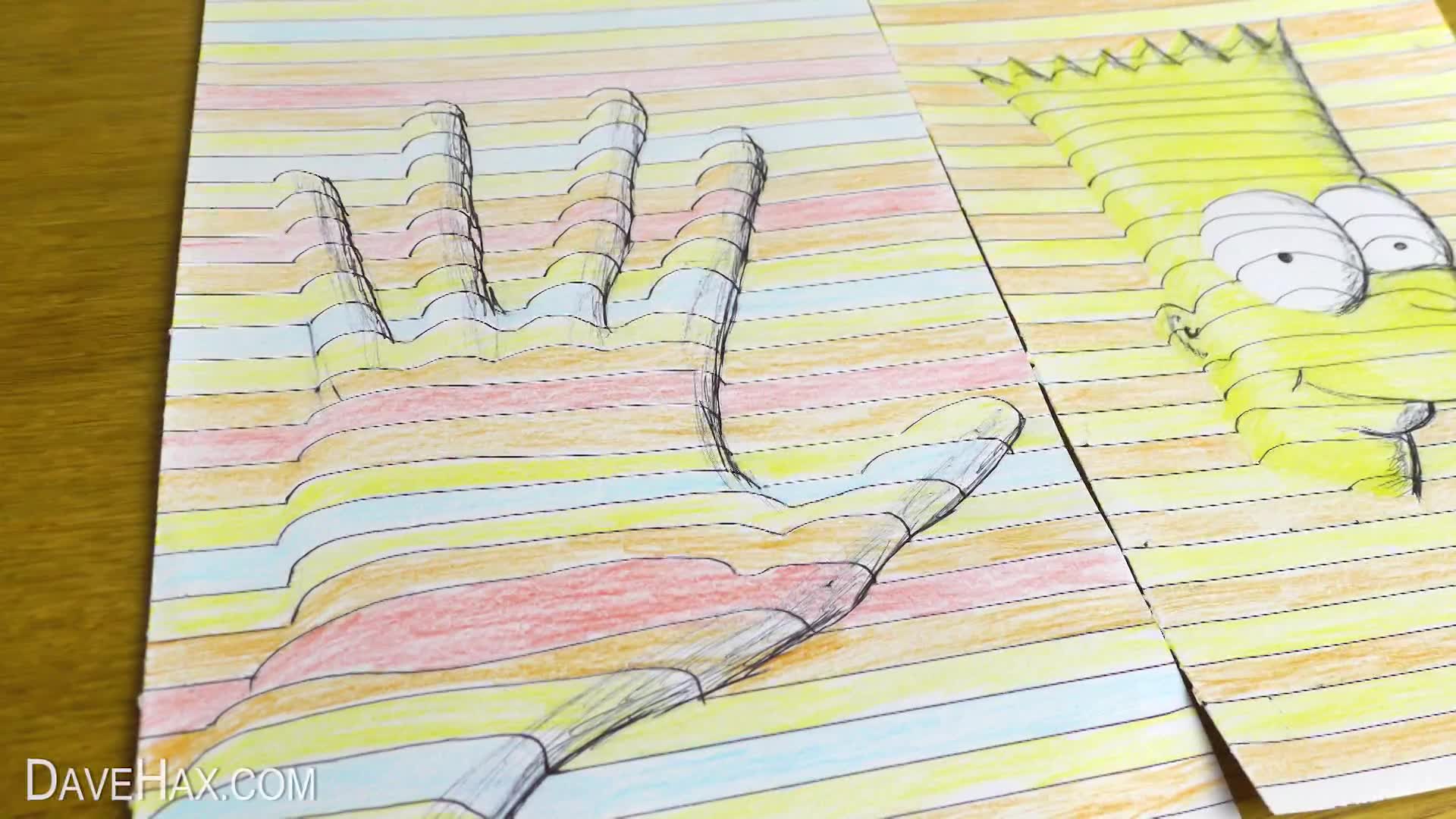 3d手帐,大佬手骚的一匹啊,随便画画横线都是立体的_哔哩哔哩 (゜-゜)