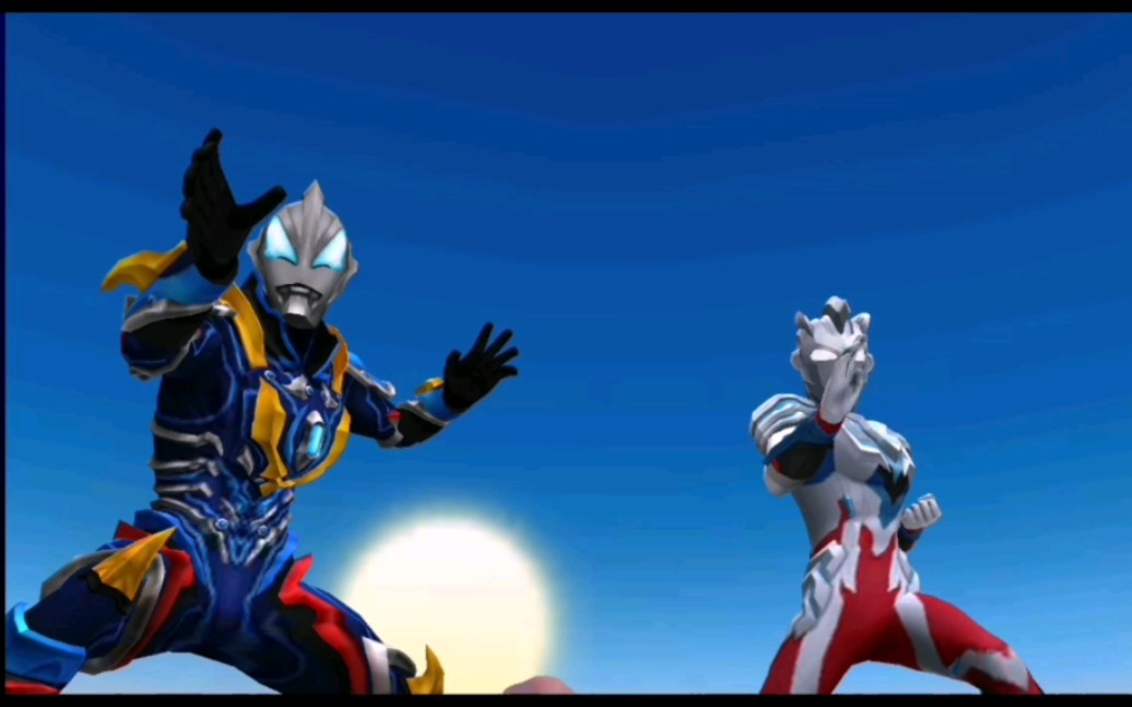 奥特曼融合激战 泽塔阿尔法装甲和捷德银河初升一起战斗