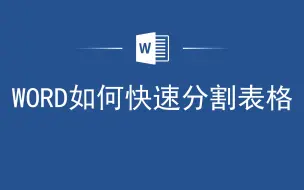 下载视频: 高手都在用的小技巧，Word如何快速分割表格