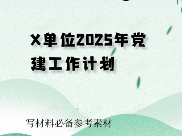 X单位2025年党建工作计划哔哩哔哩bilibili