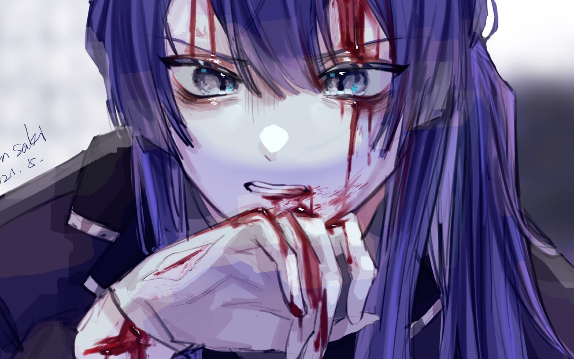 我喜欢画血图〖长尾景/绘画过程