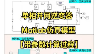 单相并网逆变器Matlab仿真模型【带参数计算过程】  单电流闭环PI控制，sogi锁相环，spwm单极性调制: ,输入385V，输出220V