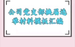 公司党支部换届选举材料模板汇编哔哩哔哩bilibili