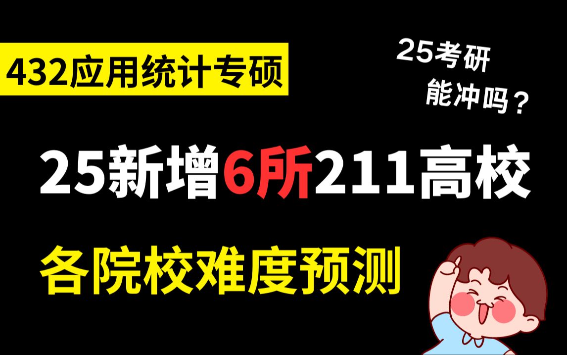 432应用统计专硕25新增6所211高校,浅析各院校上岸难度及分数线预测!25考研这几所院校能冲吗?哔哩哔哩bilibili