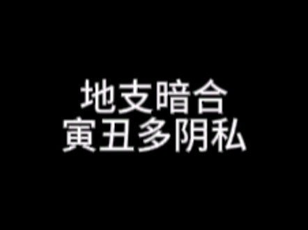 地支暗合,寅丑多阴私哔哩哔哩bilibili