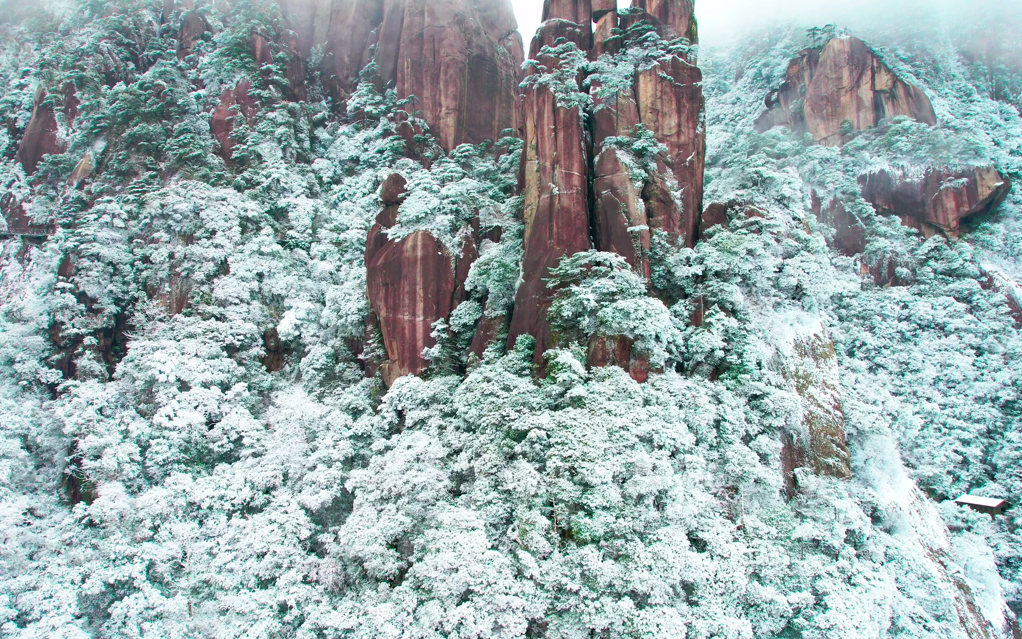 上饶三清山雪景图片