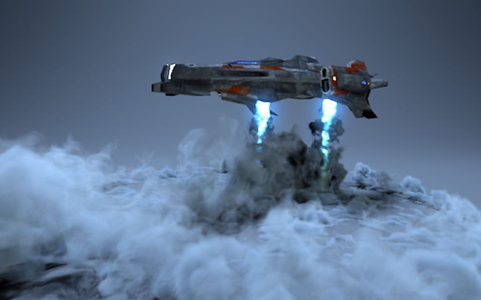 tfd c4d 太空飞船降落