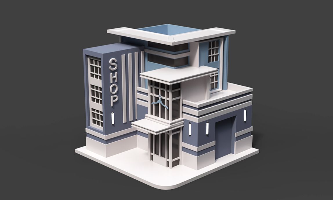 3dmax建模:风格化lowpoly场景模型搭建,3dmax零基础场景房屋建模案例