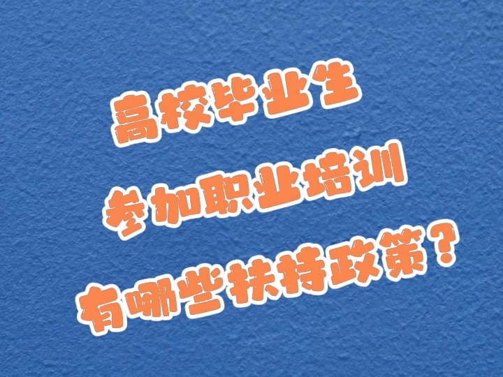 高校毕业生参加职业培训有哪些扶持政策?哔哩哔哩bilibili