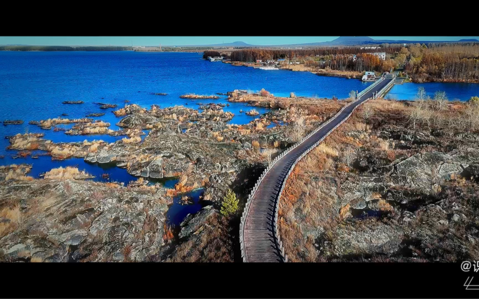 航拍视角 凛冬的五大连池