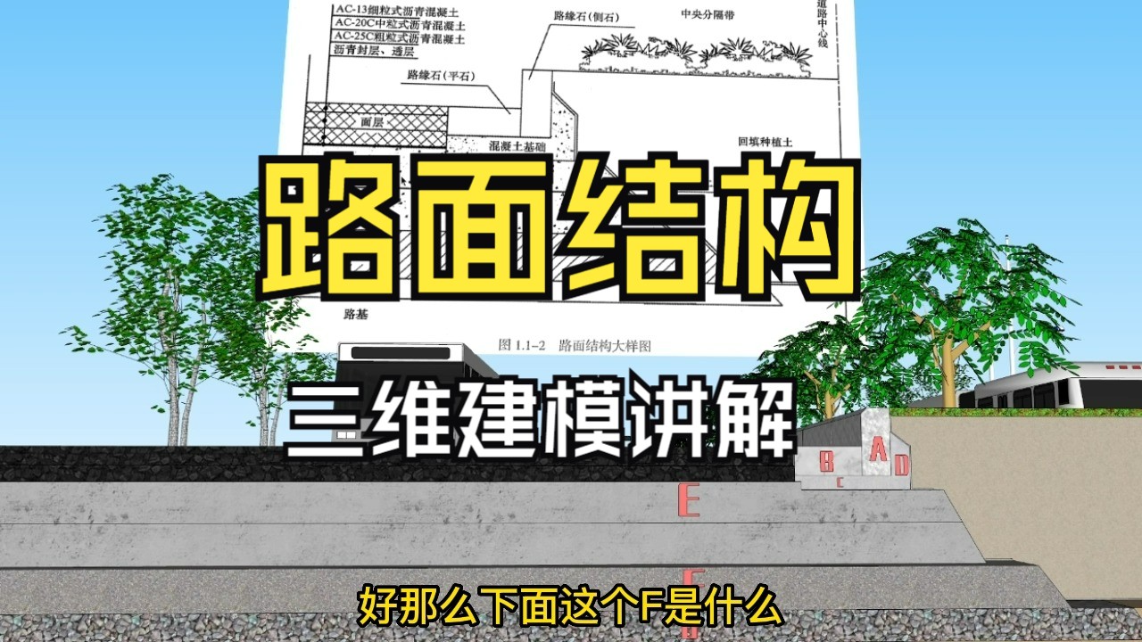 路面结构大样图三维建模讲解哔哩哔哩bilibili