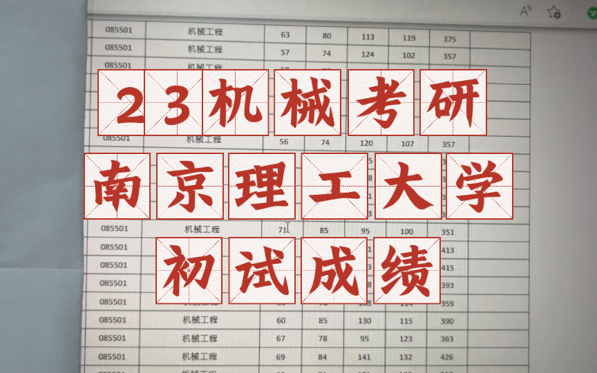 23机械考研南京理工大学初试成绩哔哩哔哩bilibili