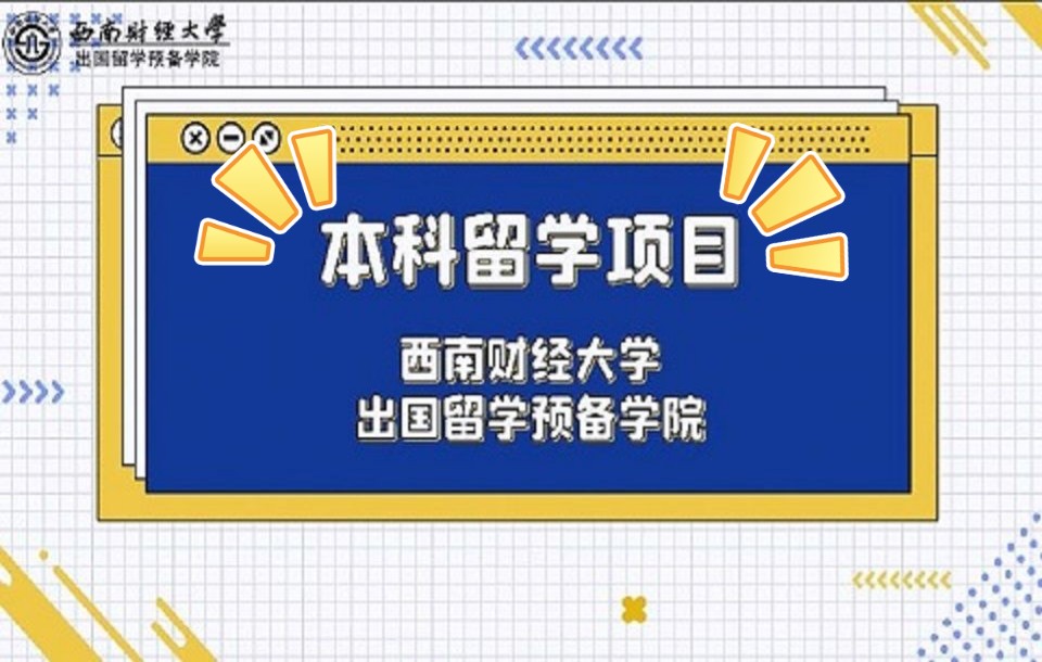 西南财经大学本科留学项目哔哩哔哩bilibili