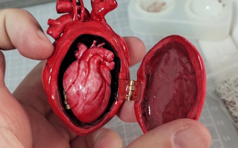 心脏模型彩泥制作图片