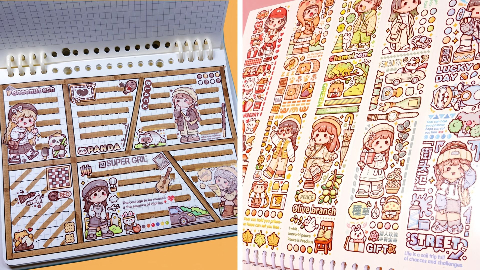 手帐 小麻薯 秋冬限定贴纸日记 手帐拼贴排版 声控 白噪音 沉浸式