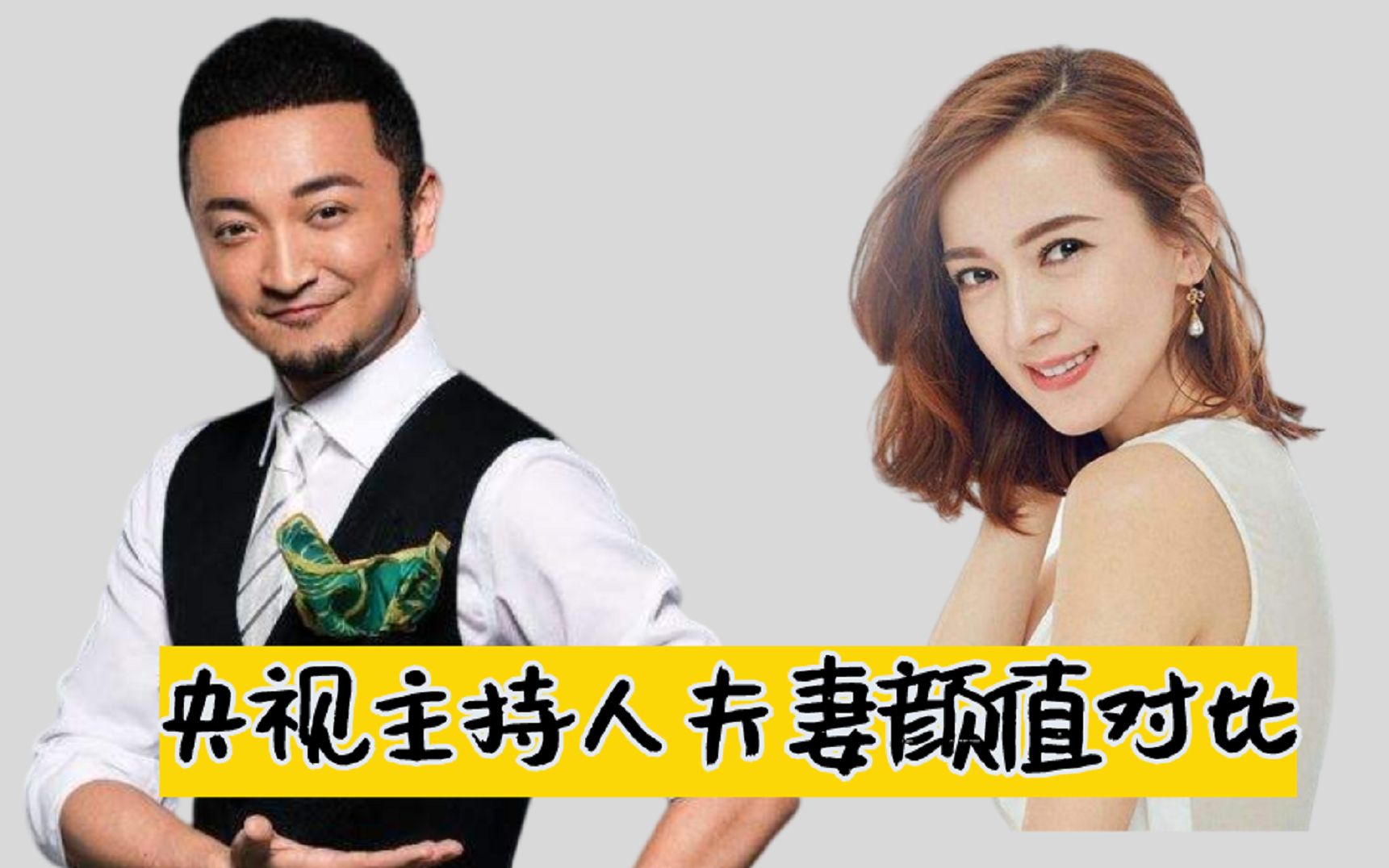 央视主持人夫妻颜值,小尼老婆美过热巴,撒贝宁洋老婆果然不扛老_哔哩