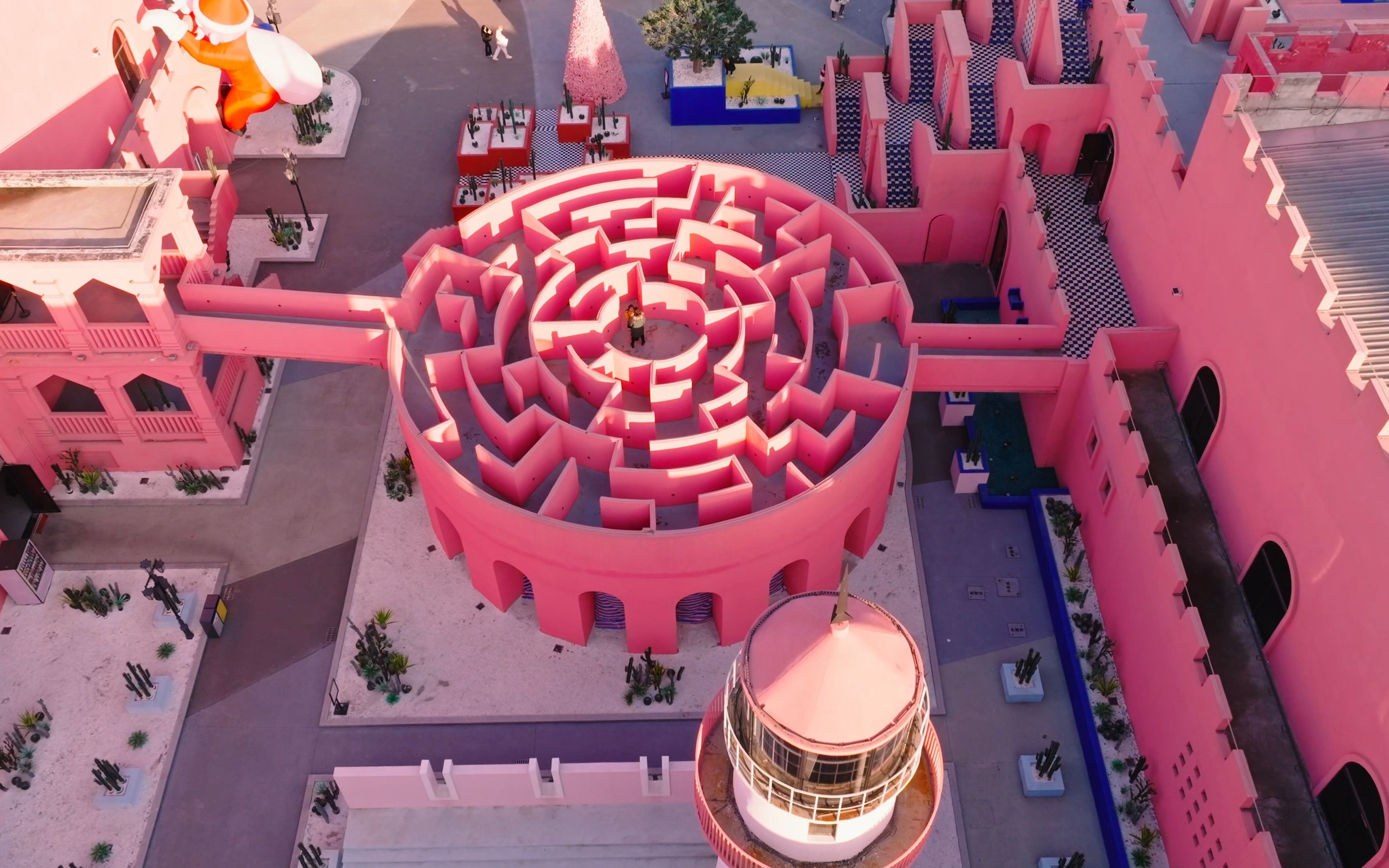 【4k60】杭州萧山 超级格乐丽雅x粉色城堡 御3航拍