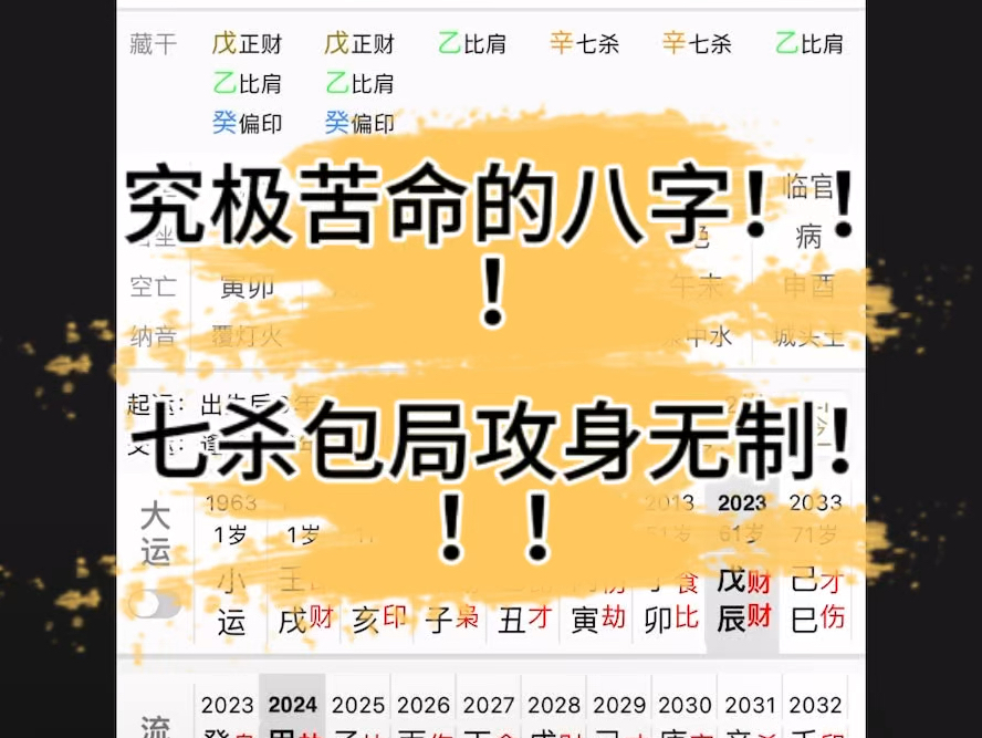 究极苦命八字之七杀攻身!!!(关注三连帮看)哔哩哔哩bilibili