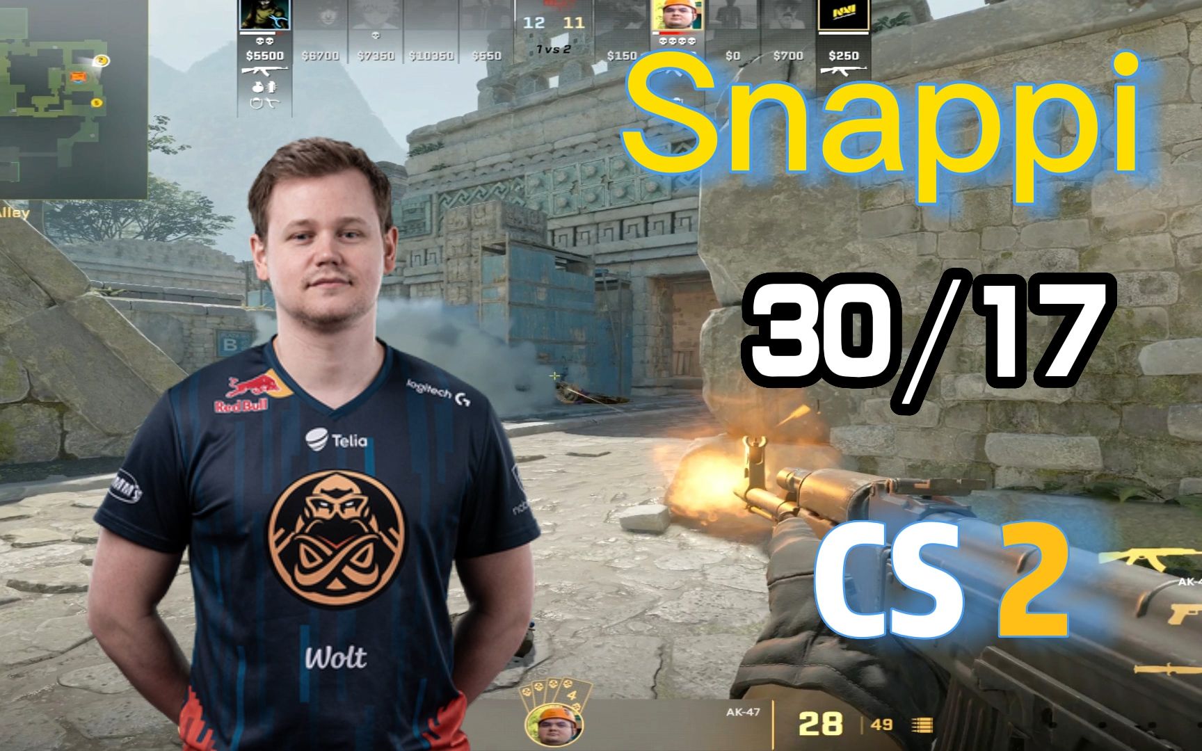 【Snappi】力挽狂澜五杀拖进加时 (3017)FACEIT CS2 第一视角(远古遗迹Ancient) 2023.09.30电子竞技热门视频