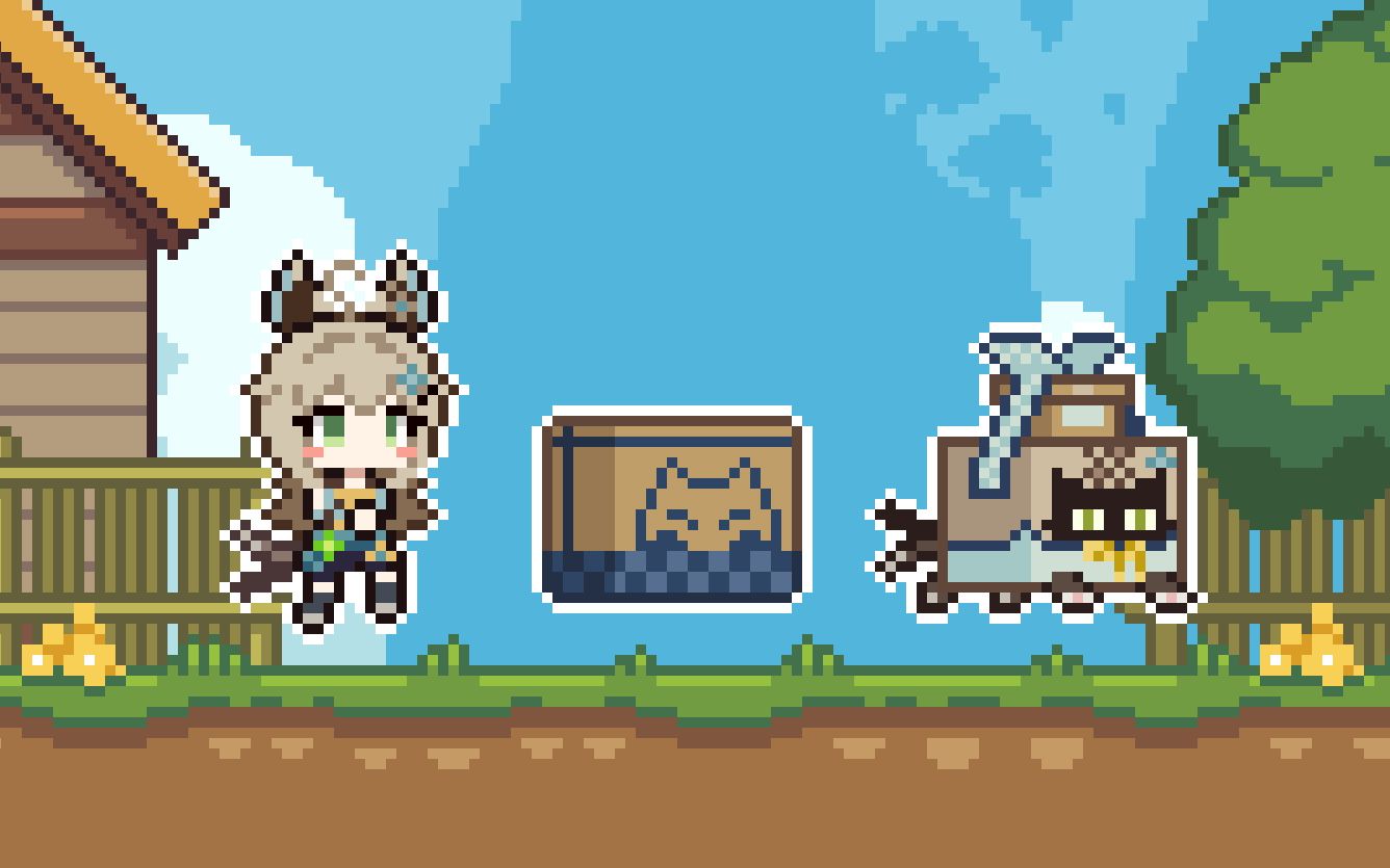 【像素原神】绮良良的喵喵派送!