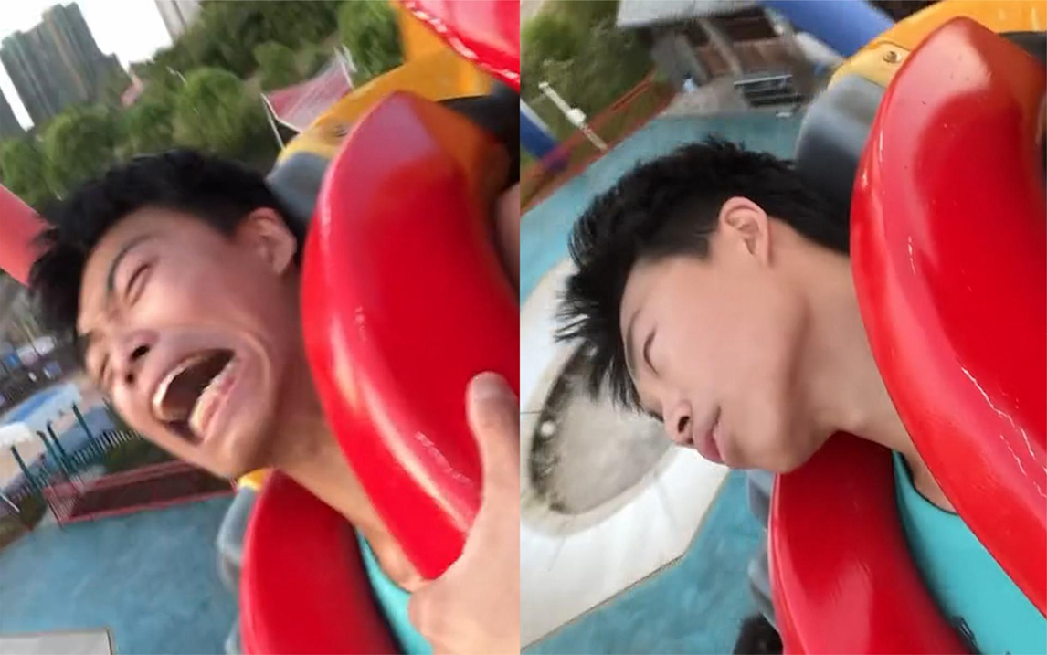 男生大摆锤反复昏厥5次,尖叫翻白眼全程无缝转换,朋友憋笑偷拍