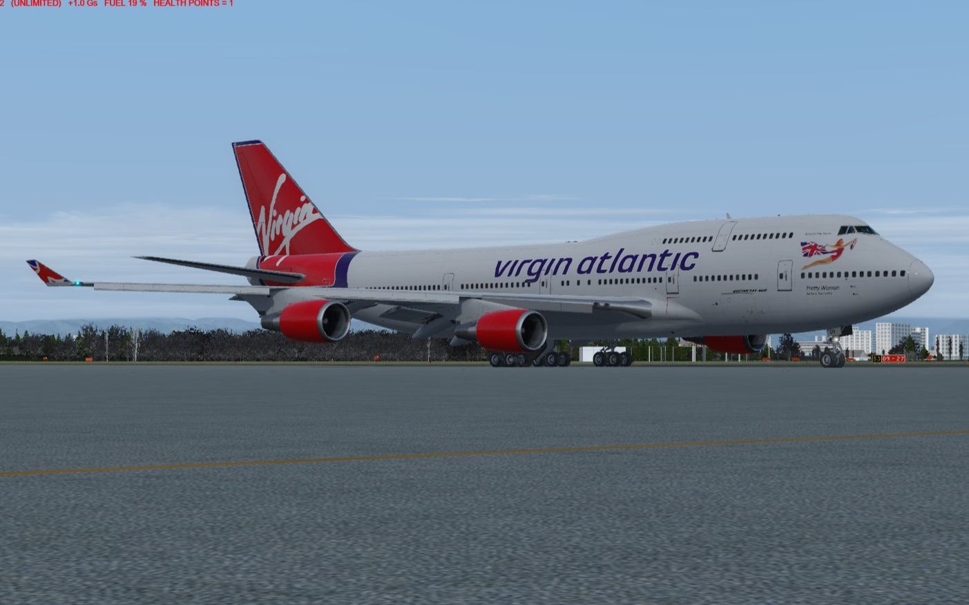 维珍大西洋航空老装b747-400扎实落地仙台空港