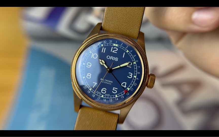 豪利时航空系列大表冠青铜机械腕表