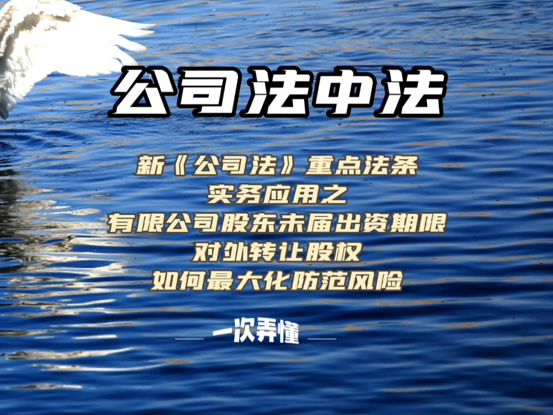 新公司法重点法条实务应用之有限公司股东未届出资期限对外转让股权如何防范风险哔哩哔哩bilibili