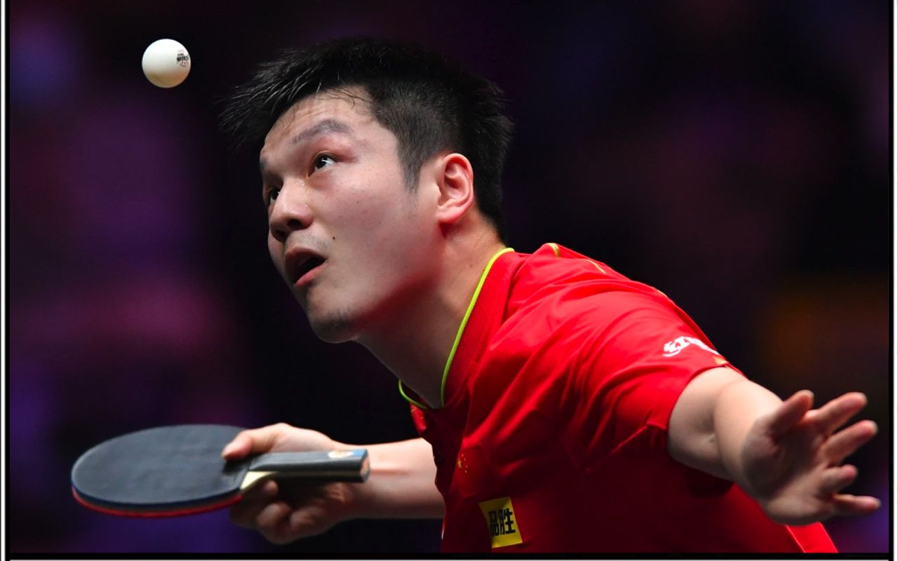 乒乓球慢动作 樊振东正手迷惑性发球