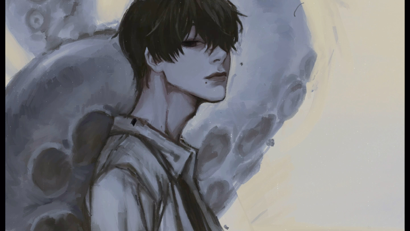 procreate|性感的有痣青年吉田君 绘画过程_哔哩哔哩 (゜-゜)つロ