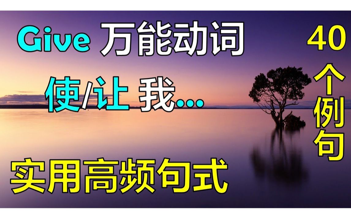 万能动词 Give 的实用高频句式(中英字幕)哔哩哔哩bilibili