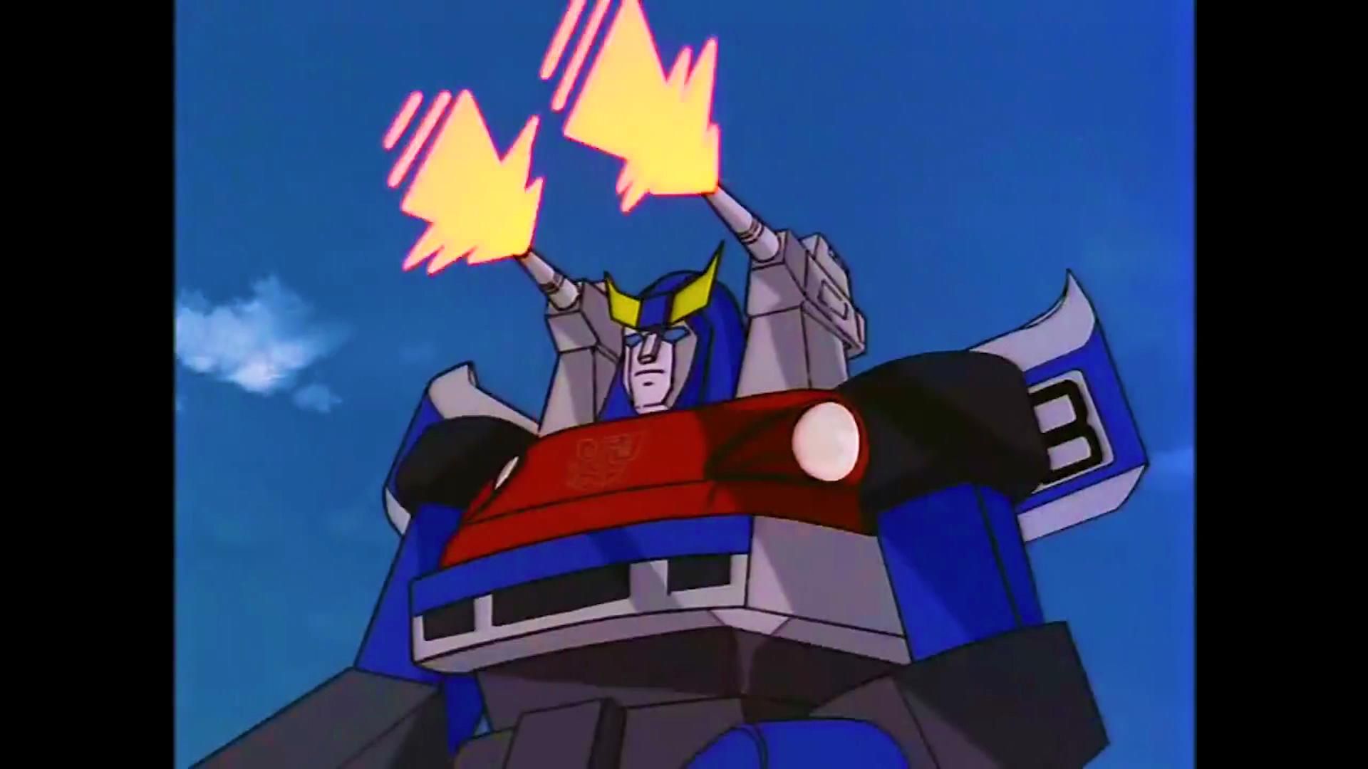 烟幕,发射激光击中冲锋,迸发出紫红色的烟雾【变形金刚】