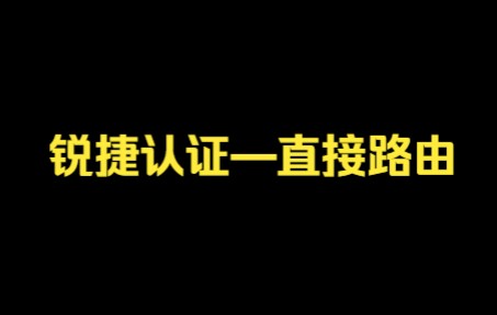 锐捷认证—直接路由哔哩哔哩bilibili