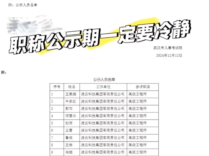 职称公示期一定要保持冷静!2024年武汉市职称公示可以在武汉市人事考试院查询,预计明年2月底查到电子证.哔哩哔哩bilibili