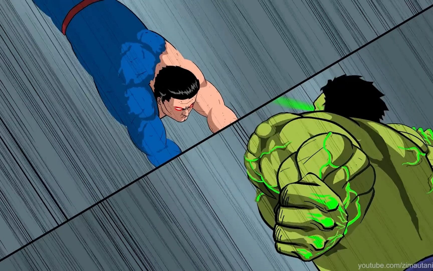 [图]【超人大战绿巨人-完整版】SUPERMAN VS HULK Animation (Full Version) -Taming The Beast II