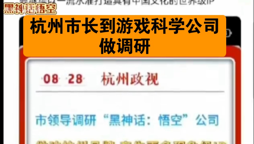 丸辣,黑神话悟空避雷名单越拉越长了,(杭州市长到游戏科学公司做调研)哔哩哔哩bilibili