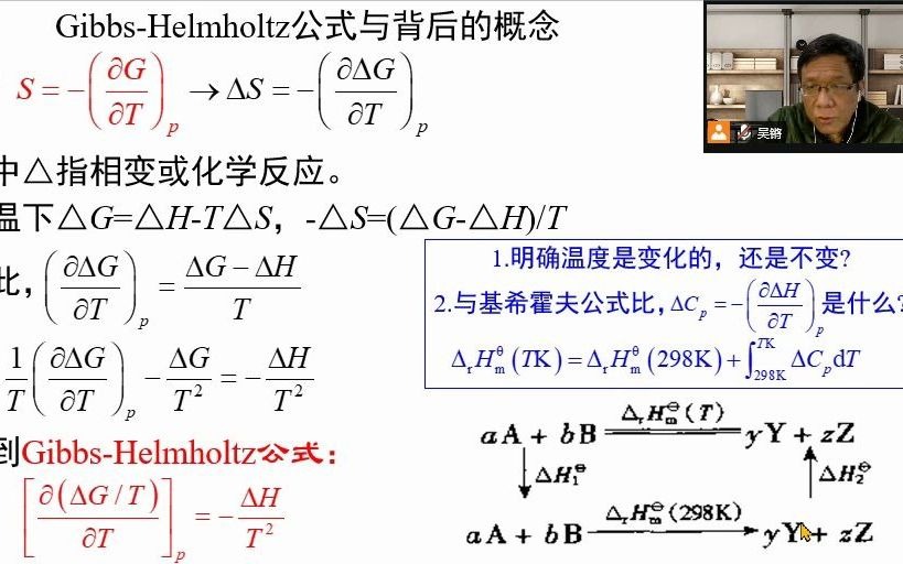 2.28吉布斯亥姆霍兹公式及概念《物理化学视频讲义》吴锵哔哩哔哩bilibili