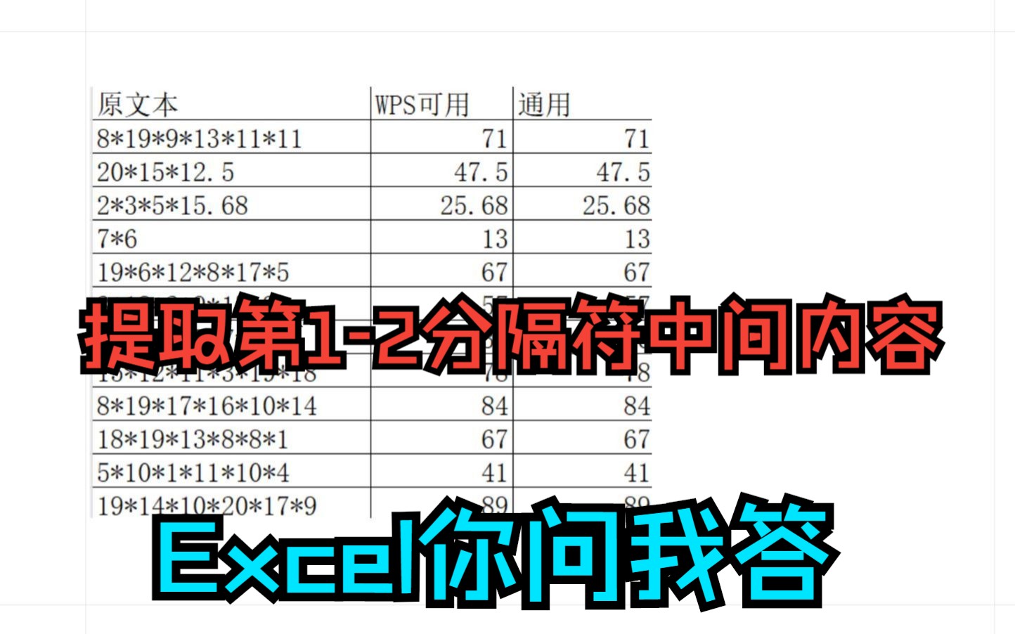 《Excel你问我答》提取第1跟第2个分隔符中间的文本内容哔哩哔哩bilibili