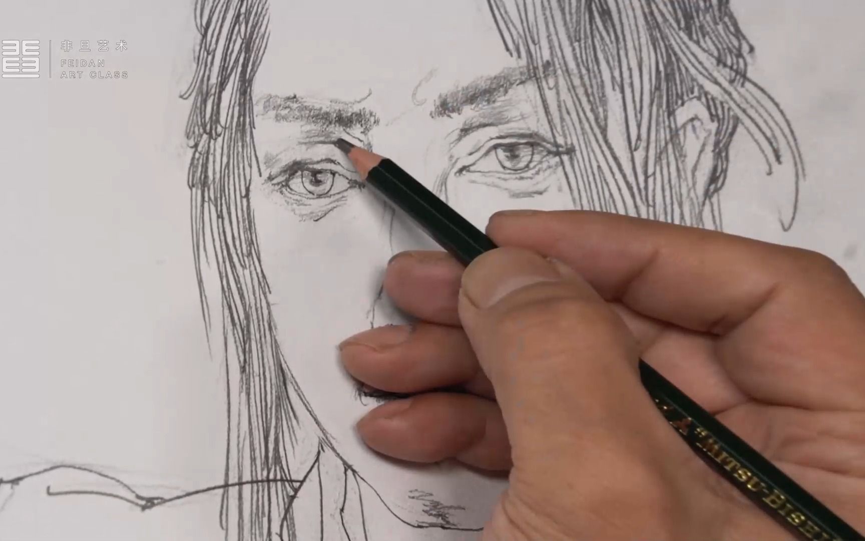 中国美术学院教授 徐墨 白描人物 速写