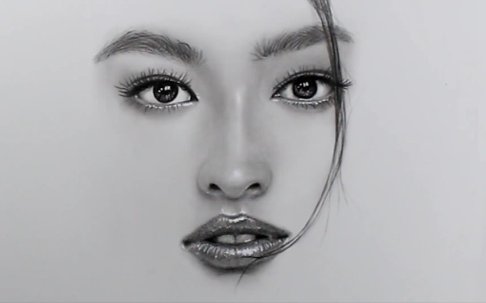 【素描】韩国画家教你用炭笔铅笔绘画逼真美女肖像脸