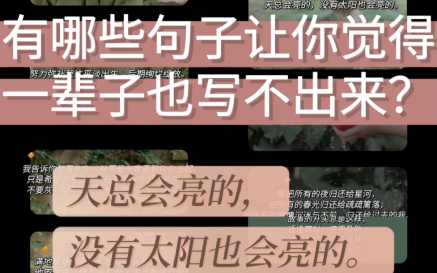 〖摘抄〗| 有哪些值得一辈子惊叹的句子?哔哩哔哩bilibili