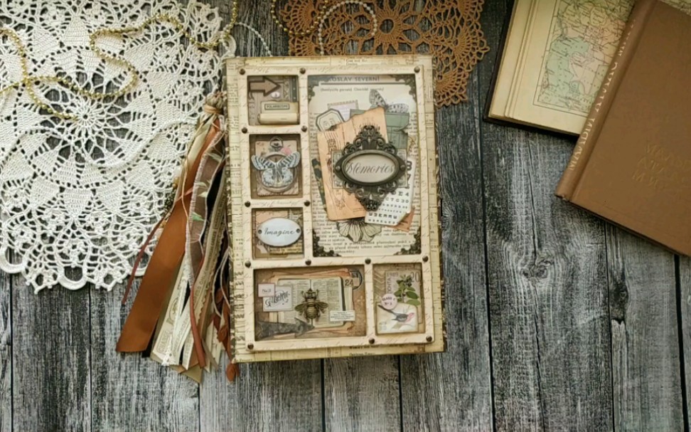 【搬运】【燕子窝】Lapbook 'Vintage treasures'来自于nedjemamire艺术家的手工制作教程哔哩哔哩bilibili